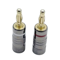 Connecteur plaqué or de type banane de 4 mm pour câbles de haut-parleurs jack audio