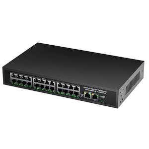 Switch PoE Gigabit 300W 24+2 ports 48V avec 2 ports Uplink 100Mbps, 24 ports 1 SPE Ethernet pour caméra CCTV - Product Image 1
