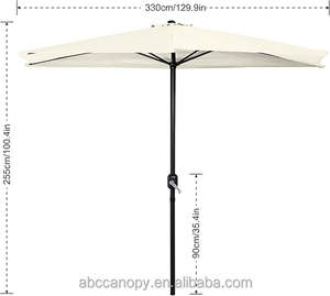 Heather Beige Medio Patio Paraguas <span class=keywords><strong>Sombrilla</strong></span> plegable Sombrillas para muebles <span class=keywords><strong>de</strong></span> exterior para patio y uso en hoteles - Product Image 3