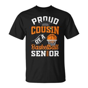 T-shirt de remise de diplôme 2025 pour les seniors de basketball – Design « Cousin fier » - Product Image 1