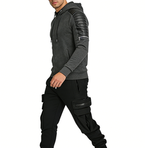 Completo da Uomo Streetwear Primaverile: <span class=keywords><strong>Felpa</strong></span> con Cappuccio <span class=keywords><strong>e</strong></span> Pantaloni <span class=keywords><strong>Cargo</strong></span> 100% Cotone, Vestibilità Ampia, Stile Casual Hip Hop - Product Image 2