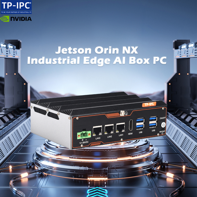 Industrial Mini PC with Jetson Orin NX, Support CAN FD, Ubuntu 22.04 for Machine Vision, AI Robotics, 157 TOPS AI Performance