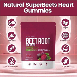 Gummies de Betterave 8-en-1 avec CoQ10, Extrait de Pépins de Raisin et Poivre Noir pour la Santé Cardiaque – Complément Herbal Naturel Énergisant - Product Image 3