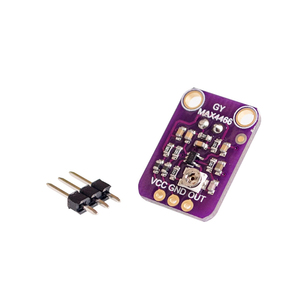 โมดูลเครื่องขยายสัญญาณไมโครโฟน MAX4466โมดูลเซ็นเซอร์เสียงแบบปรับได้บอร์ดฝ่าวงล้อมสีน้ำเงินสำหรับ <span class=keywords><strong>Arduino</strong></span> - Product Image 3