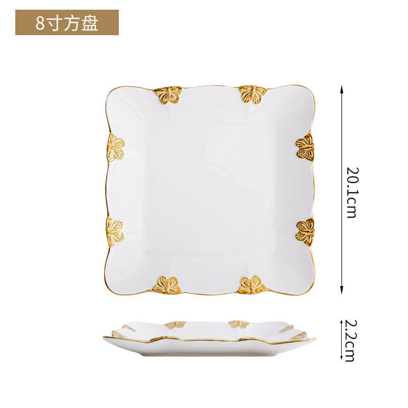 8inch butterfly square plate [phnom penh]