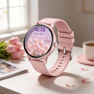 DF02 Round Smart Watch for Running with Heart Rate Monitor Touchscreen Fitness Tracker Android Compatible Wireless Charging