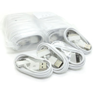 Cable conector adaptador de carga blanco para iPhone 4/2/3 iPad 1/para iPod Sync Data 12 meses de garantía blindaje trenzado al por mayor