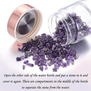 Bouteille d'eau en cristal transparent, élixir, avec infuseur à thé à feuilles libres, bouteille d'eau en verre, pierres précieuses de guérison, nouvelle collection - Product Image 3