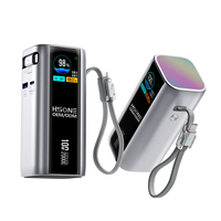 UFCS SCP PPS PD QC AFC 100W Charge rapide 20000mAh Batterie externe avec câble intégré de 70 cm Écran TFT 4 ports Smart MH878A