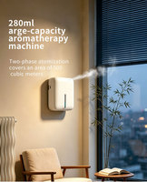 Diffuseur d'huiles essentielles sans eau Bluetooth à double fluide avec un ventilateur de diffusion puissant intégré pour une dispersion rapide des parfums.