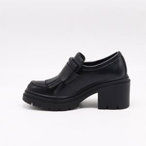 Noir taille haute semelle épaisse chaussures plate-forme haute grosses pompes chaussures talon épais femmes talons épais femmes pompes - Product Image 4