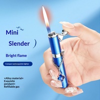 Briquet rechargeable en alliage, style machine circulaire, à allumage rapide, flammes réglables, corps métallique mini élégant ; Parfait