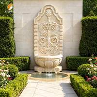 Fuente de Agua de Pared de Piedra de Mármol Antiguo MILY, Fuente de Agua de Piedra de Gran Tamaño, Decoración Natural Personalizada para Jardín Exterior