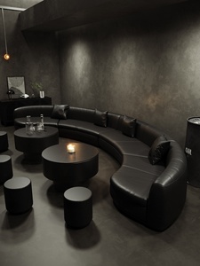 Canapé en acier inoxydable en forme de U, style industriel sombre, pour bar, lounge, KTV, coin de club, salle de danse, salle privée, personnalisable - Product Image 4