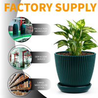 Pot de fleurs circulaire moderne en PP avec trous de drainage, durable, capacité de 1,46 L, pour la maison, le jardin et le bureau