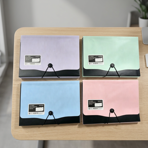 Clabnic PP Opaque Digital Printing Document Folder with Clips 15 Mixed Colors File Organizer Office Supply - Product Image 3
