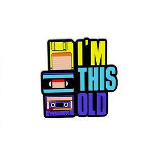 Broche en émail personnalisée style rétro tech, badge métallique vintage, <span class=keywords><strong>disquette</strong></span>, cassette, VHS, nostalgie années 90, graduation, nouvel an chinois, bijoux - Product Image 1