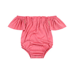 Girl Off Shoulder Romper Toddler Girl Bodysuit Wholesale Baby Clothes - Product Image 2