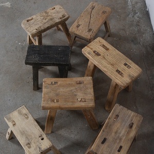 <span class=keywords><strong>Sgabello</strong></span> Piccolo per Bambini in Legno Riciclato Rustico Arredamento Cinese Antico e Vintage per la Casa - Product Image 2