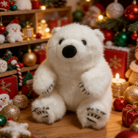 Peluche Ours Polaire Brodé de Haute Qualité en Coton PP 100% Polyester, Doux et Moelleux, Jouet de Confort pour Bébé, Cadeau d'Anniversaire, Direct Usine