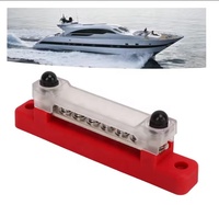 200-250A 4 pôles Rv Yacht Bus M8M10 goujon de câblage à courant élevé Rouge noir bloc de distribution à 4 goujons barre collectrice