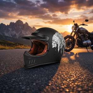 <span class=keywords><strong>Casque</strong></span> de moto intégral vintage certifié 3C Source Factory avec visière solaire, ventilé, confortable et sûr pour adultes, toutes saisons - Product Image 3