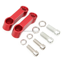 Adaptor Braket Ekstensi Kaca Spion Aluminium Sepeda Motor untuk Pengangkat Stang CNC Universal Fit