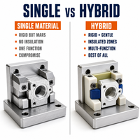 Fixations et gabarits en matériaux hybrides personnalisés combinant des bases métalliques et des inserts en plastique technique pour un assemblage de précision