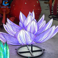 JFL-28 Nouvel An Chinois Lanterne Festival Décoration Extérieure LED Soie Vivid Date Fleur Lanterne