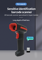 Lecteur de codes-barres CMOS 2D sans fil, pistolet de numérisation USB, lecteur de codes-barres portable 2.4G, scanner de codes QR pour supermarché