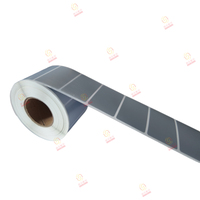 Etiquetas de Vinilo Rectangulares Troqueladas en Rollo, Plateadas Mate, Resistentes al Agua, para Impresora de Transferencia Térmica