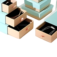 Boîtes d'emballage pour bijoux personnalisées, écologiques, recyclables, noires mates, avec couvercle rabattable et estampage à chaud or, pour petites entreprises, colliers et bagues