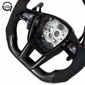 พวงมาลัยรถยนต์คาร์บอนไฟเบอร์สำหรับ Audi A1 A3 A4 A5 A6 A7 C5 C6 C7 C7.5 C8 B6 B7 B8 B8.5 B9 8v RS5 RS6 RS7 S5 S6 S7 - Product Image 5