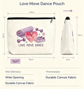 Borsa per il Trucco da Ginnastica - Leggera in Poliestere con Design PEACE LOVE GYMNASTICS, Regalo Ispirazionale per Allenatrici e Atlete - Product Image 5