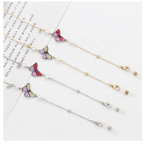 <strong>Glasses</strong> Chain Butterfly Eyeglass <strong>Strap</strong> for Women Sunglasses Gold Eyeglasses Chain Eye <strong>Glasses</strong> Holders Around <strong>Neck</strong> - Product Image 1