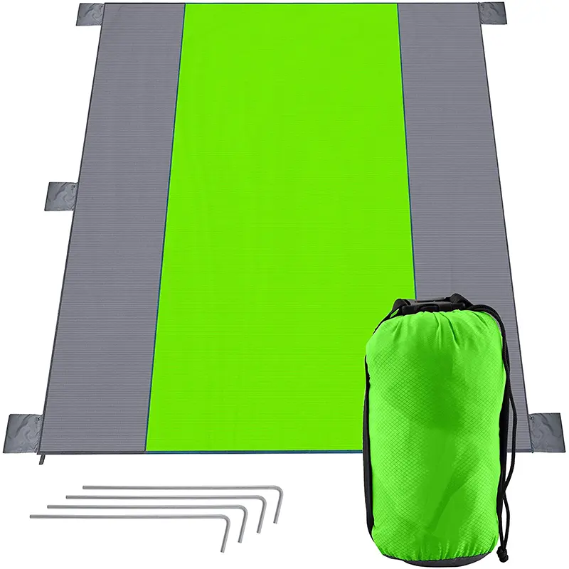 Sand Proof Tragbare Strand Decke-Fallschirm Nylon Picknick Decke mit Wertsachen Tasche, 5 Weightable Taschen + 4 Anker Loops