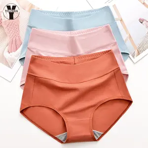 Yilisha Cotton Women's Panties High waist briefs large size XXXXL Breathable Women Underwear Elastic Soft Ladies Underwear