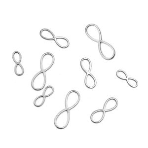Pendentif creux en forme de huit en acier inoxydable, composant de bijoux doré pour la création de boucles d'oreilles et colliers DIY, formes variées H1059 - Product Image 2