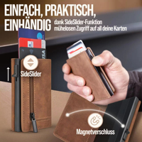 Dompet Kartu Lipat Tiga dengan Penutup Magnetik Kustom, Kantong Koin dengan Ritsleting, Dompet Kartu Bisnis Pintar Tipis dari Logam Aluminium
