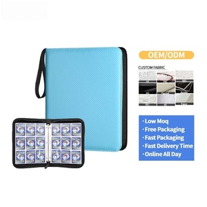 Classeur de cartes à collectionner FUXI en cuir PU à 9 pochettes, 7 pouces, avec fermeture éclair, pour cartes Pokémon, album de collection, style minimaliste - Product Image 1