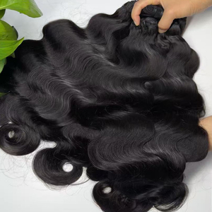 Extensiones de Cabello Humano Ondulado Natural, Cabello Virgen sin Procesar, Doble Trama, Color Negro Natural, Venta al Por Mayor - Product Image 1