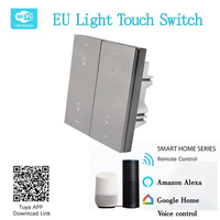 Interrupteur intelligent Wi-Fi Zigbee 1 2 3 4 Gang sans neutre, panneau tactile en verre, norme UE/Royaume-Uni, télécommande, maison intelligente Alexa