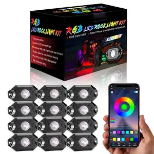 Wholesale APP Controller Timing Function 8 Pods Multicolor Neon LED Light Kit RGB LED Rock Lights For Car Vehicles
