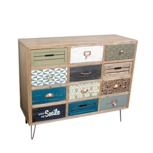 Solid wood antique Design Home Furniture 12 Drawers storage Cabinet Livingroom Furniture Chest of Drawers