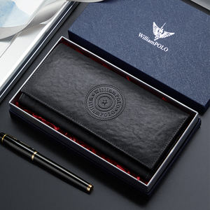 WilliamPOLO جلد أسود مدبوغ بالخضراوات طويل محفظة طويلة الموضة جلد البقر سحاب حالة بطاقة بالجملة - Product Image 2
