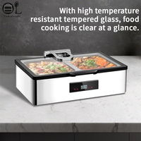 Desain Baru Pemanas Makanan Buffet Listrik Stainless Steel Layar Sentuh Kapasitas 6L/9L Modern Mewah Perak+Hitam