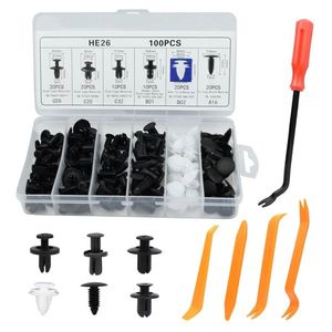 He26 100Pcs <b>Car</b> Plastic <b>Push</b> Type Retainer Clips For Bumper Fender Repair Kit - Product Image 5