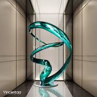 Sculpture d'art moderne verte Vincentaa pour la décoration intérieure de luxe, sculpture d'hôtel
