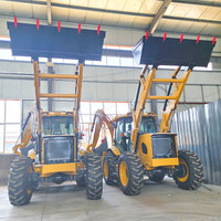LIVRAISON GRATUITE Petite chargeuse-pelleteuse 4X4 Ce Euro 5 Epa Digger Loader Tracteur avec chargeuse et pelleteuse