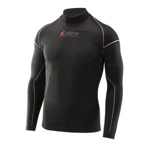 X Tech T-shirt à manches longues et col roulé coupe-vent noir L/XL pour moto - Product Image 1